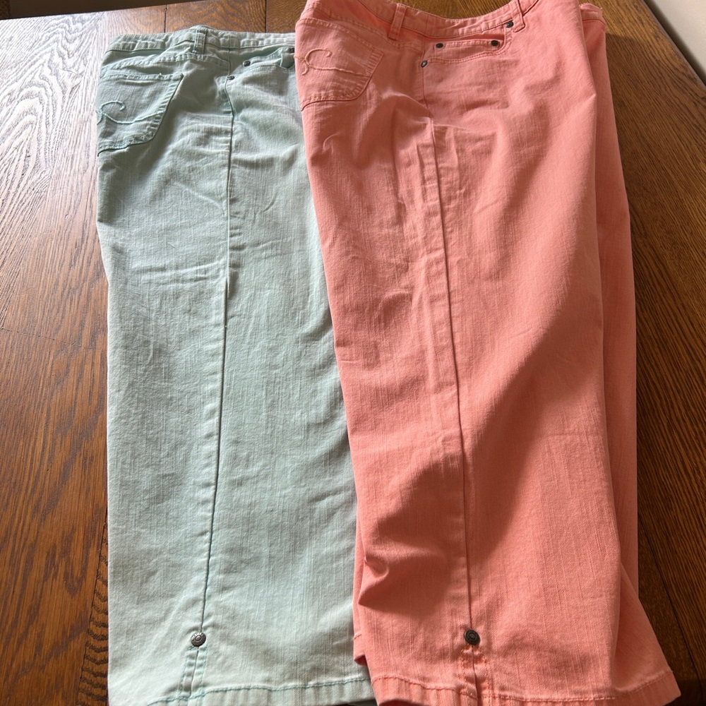 Mint Green and Coral Capri New without tags